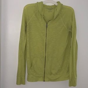 AEO Neon Green/Yellow Zip Up Hooded Light Jacket